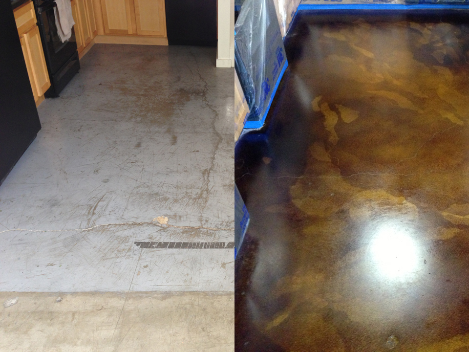 Decorative Concrete Staining - Before-After