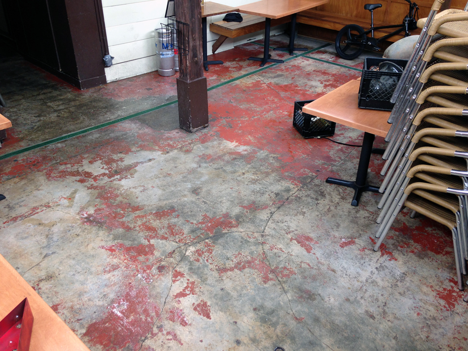 Stained Concrete Restaurant Patio - Before