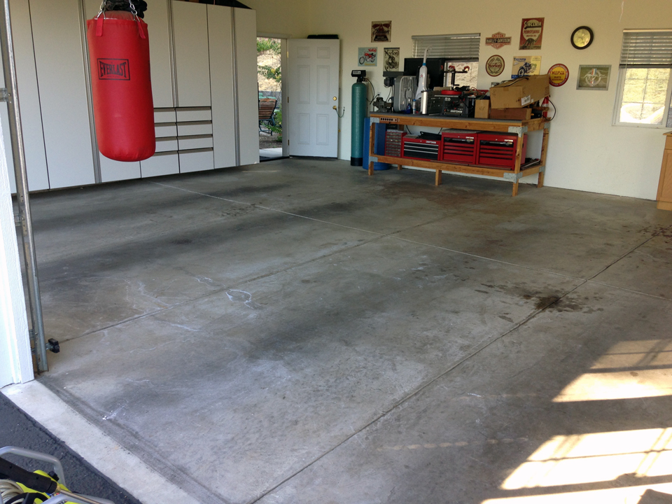 Garage Floor Stain Seal - Before