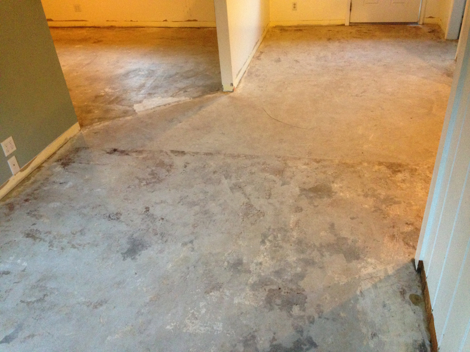 Concrete Stripping Honing Stain Epoxy - Before