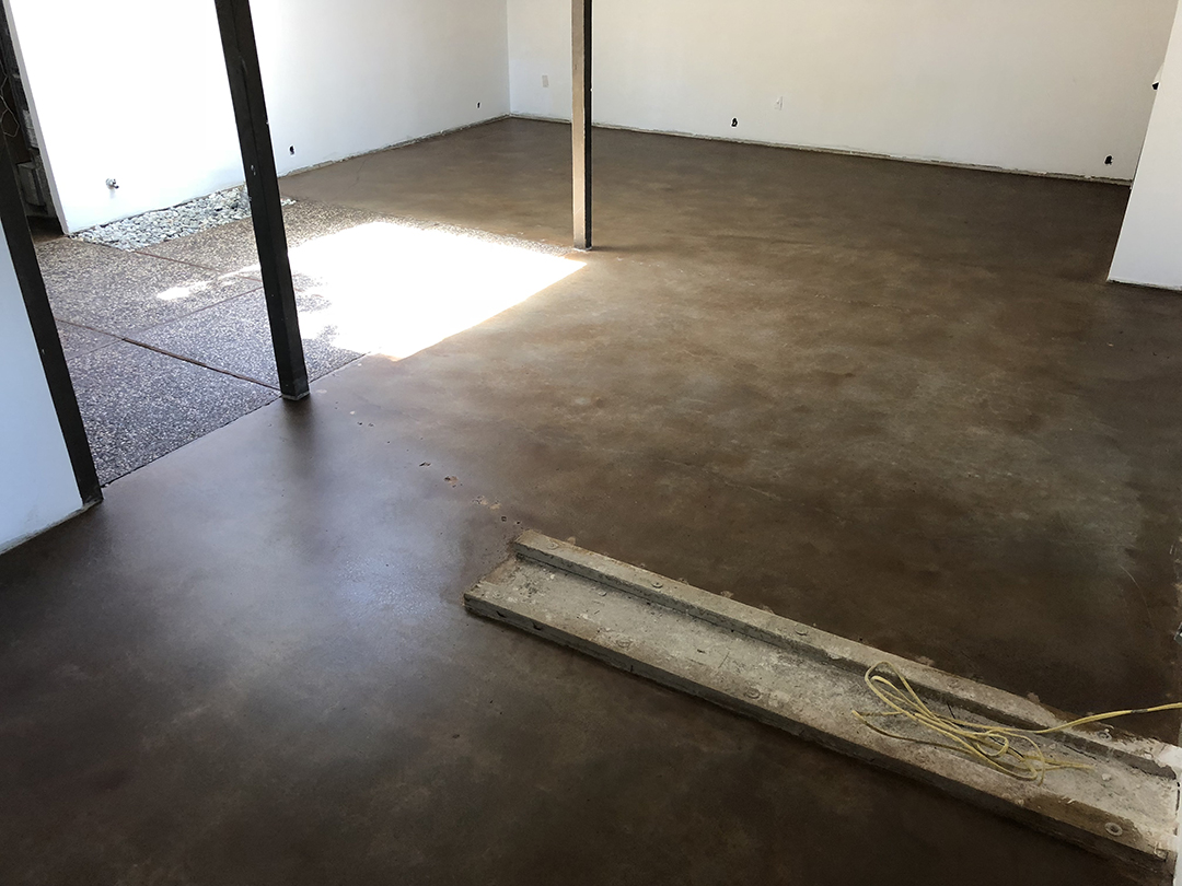 Concrete Staining Living Room Matte Sealer - After