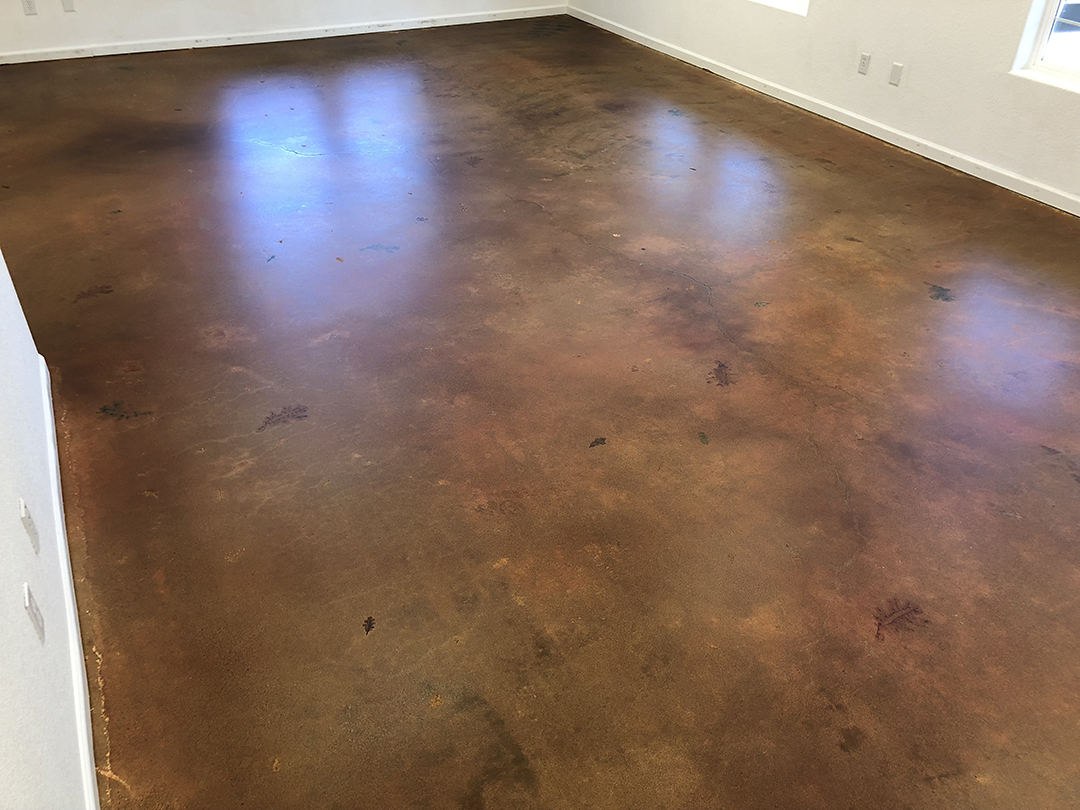 Decorative Concrete Staining w Leaf Pattern - After