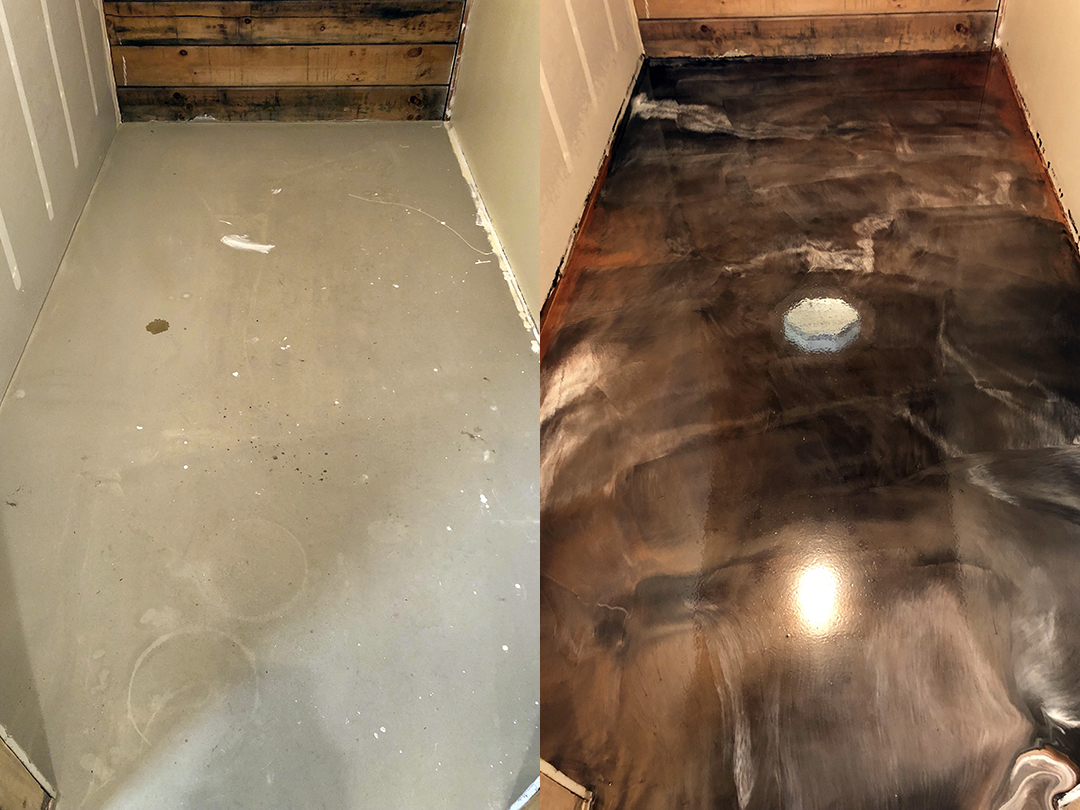 Metallic Epoxy Pantry - Before_After
