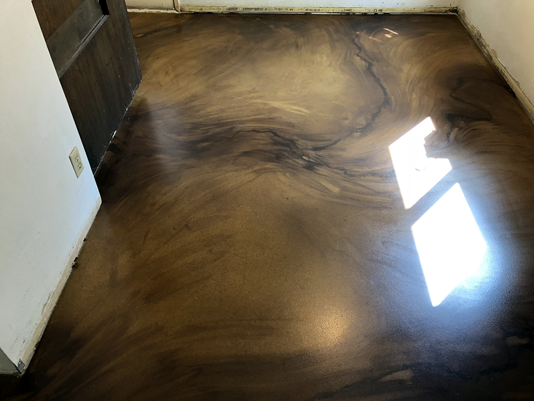 Custom Stained Concrete Faux Wood - After