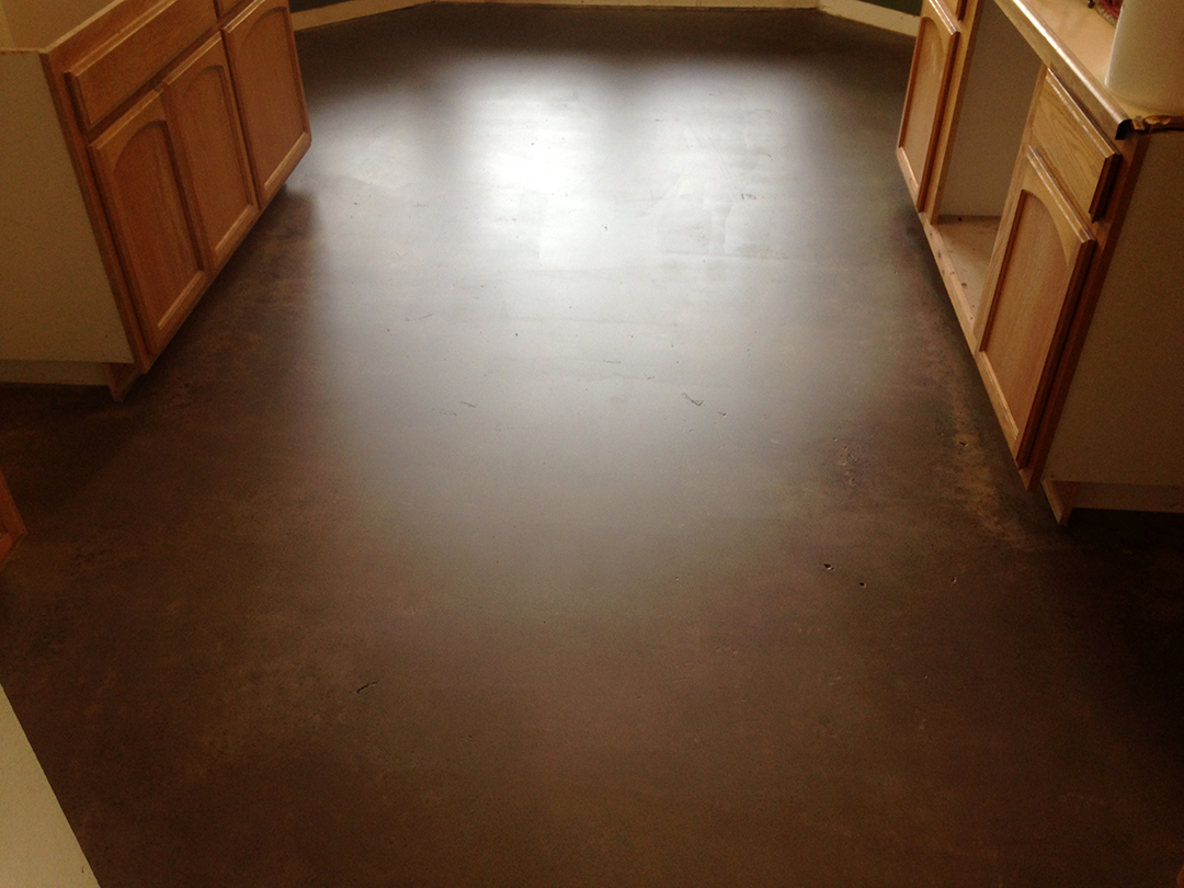 Stained Concrete Kitchen Matte Finish - After