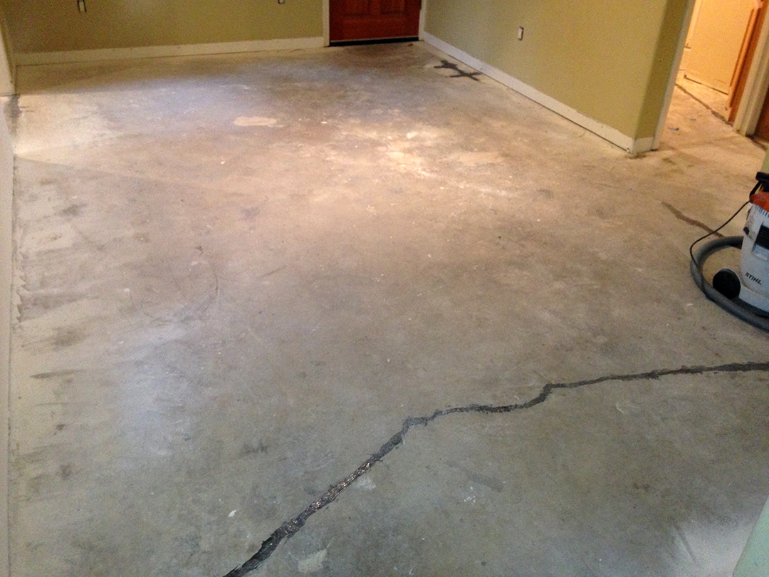 Stained Concrete Living Room - Before