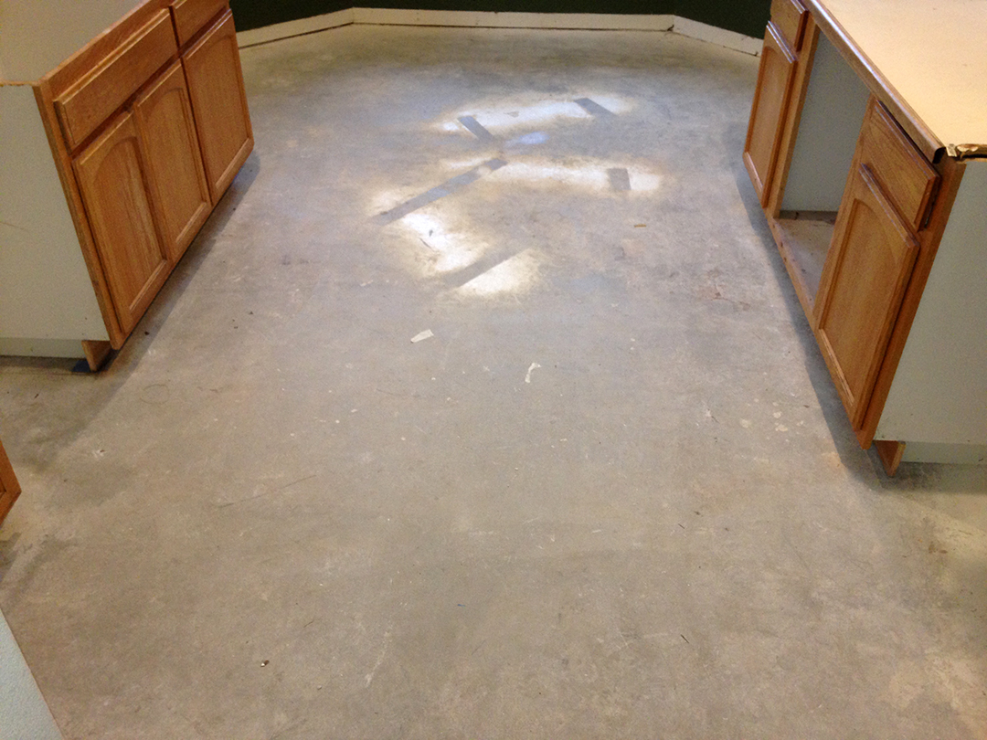 Stained Concrete Kitchen - Before