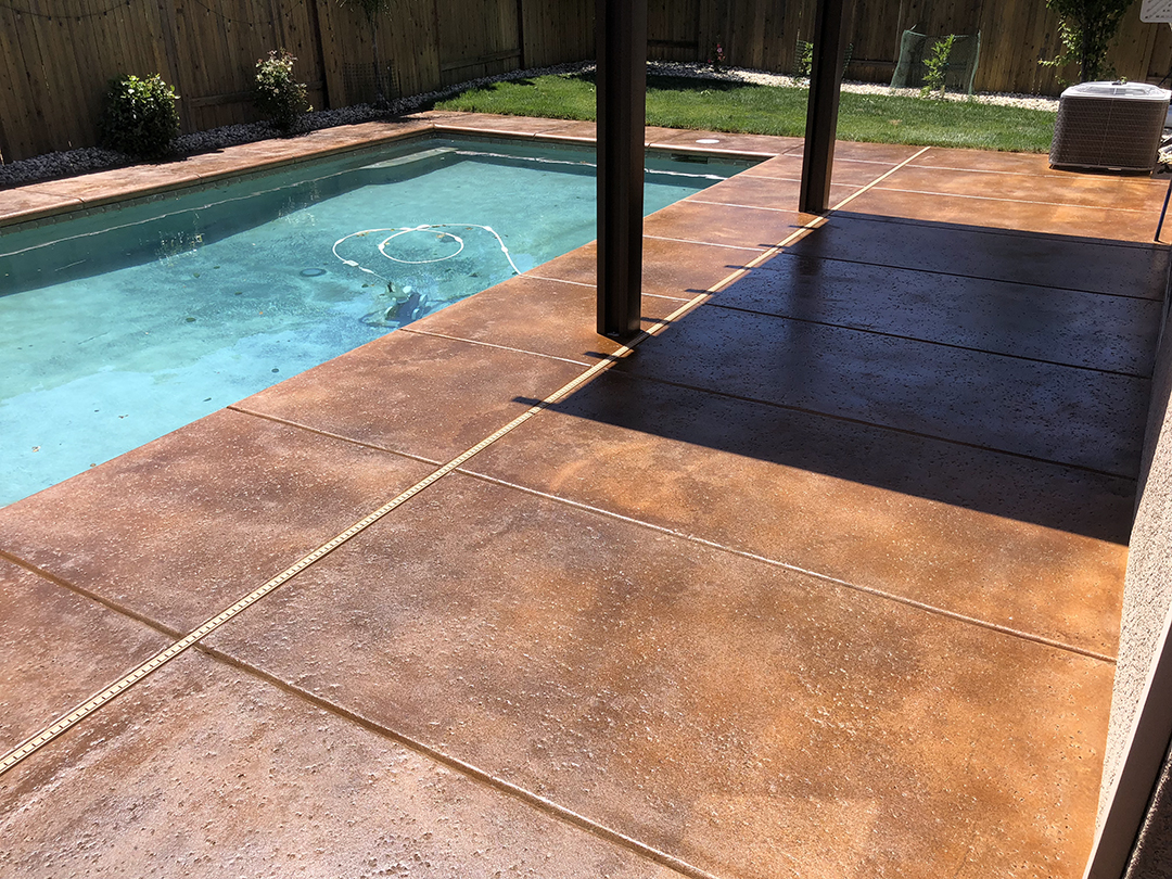 Stained Concrete Pool Deck - After