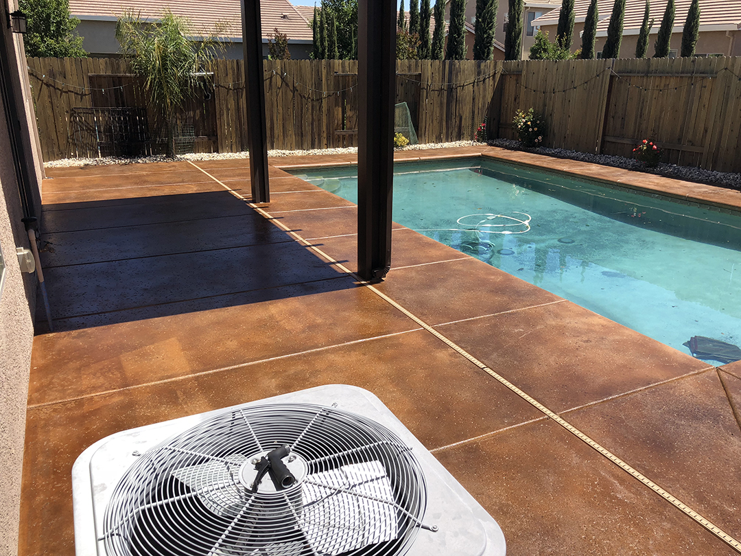 Stained Concrete Pool Deck - After
