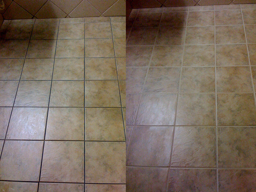 Floor Grout Color Sealing - Before-After