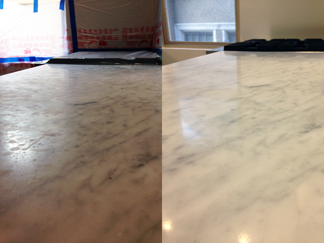 Marble Counter Polishing - Before-After