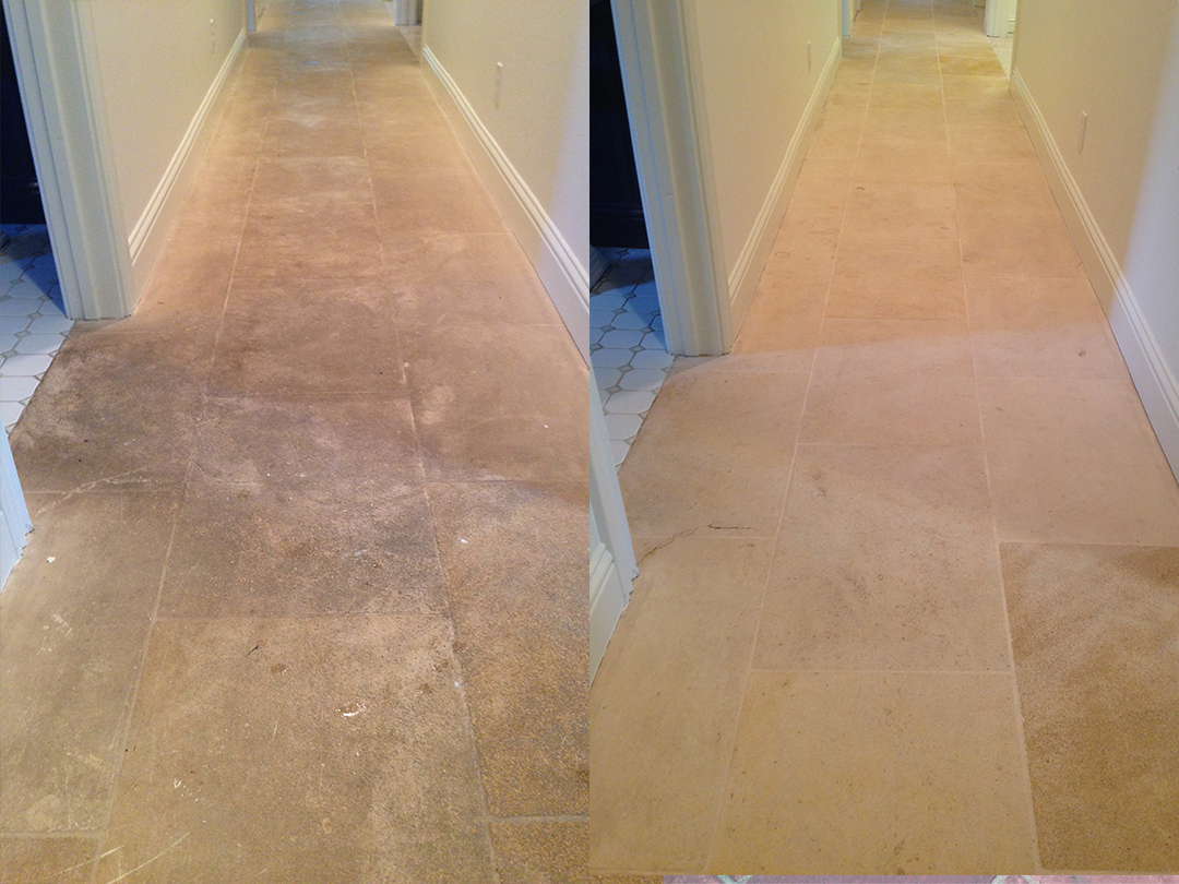 Natural Stone Tile Clean Seal - Before-After