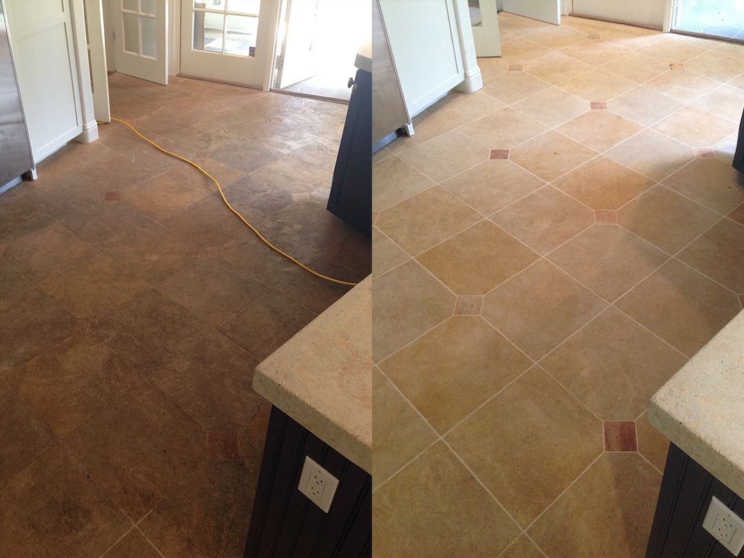 Natural Stone Tile Clean Seal - Before-After